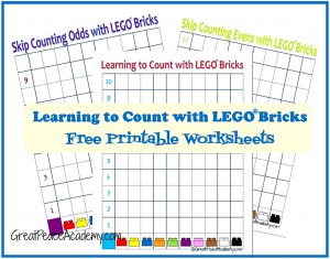 Early Learning, Teach Counting with LEGO Math and Counting sheets, Free Printable | Great Peace Academy