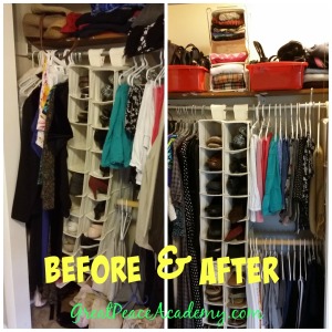 The Beofre and After of an Organized Closet via Renée at Great Peace Academy
