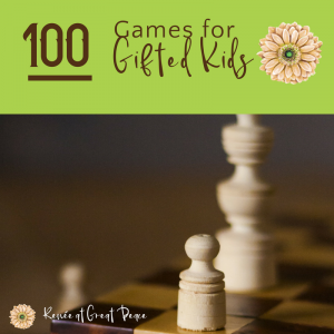 Challenge your students with 100 games for gifted kids. See this resource list at Renée at Great Peace #gifted #homeschool #games #ihsnet