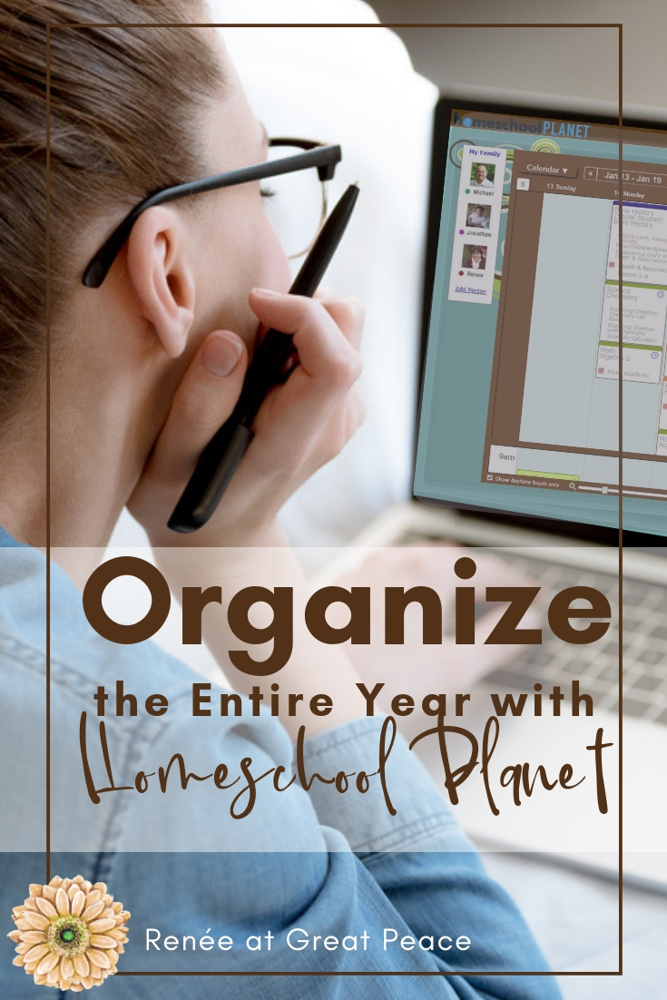 Organize the Entire Year with an Amazing Online Homeschool Planner from Homeschool Planet | Renée at Great Peace #homeschool #ihsnet #planner #organizer