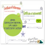 Free Printable 2016 Homeschool Award Certificates | GreatPeaceAcademy.com