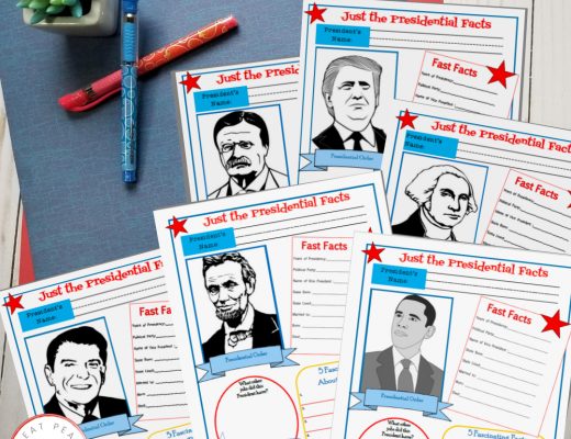 Presidential Facts Notebooking Pages | shop.greatpeaceliving.com #homeschool #presidentsday #notebooking