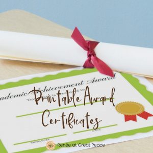 Printable Award Certificates for your Homeschool | Renée at Great Peace #homeschool #printables #ihsnet