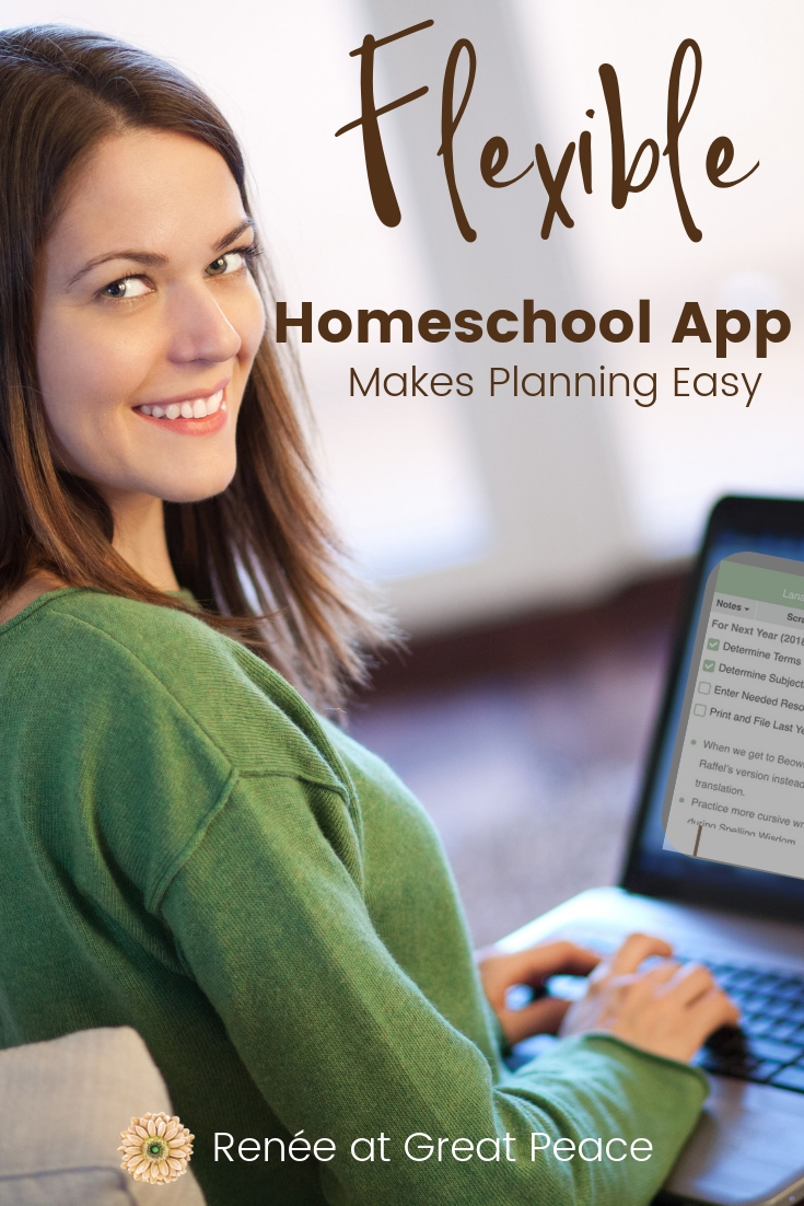 Flexible Homeschool App Makes Planning Easy | Renée at Great Peace #homeschool #planningapp #ihsnet