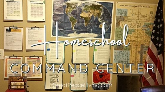 How to Create a Simple Homeschool Command Center | GreatPeaceLiving.com #homeschool #organization