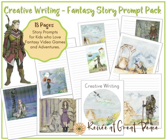 Fantasy Story Creative Writing Prompts Printable | Renée at Great Peace