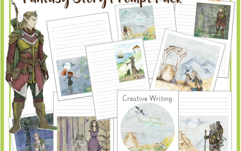 Creative Writing Fantasy Story Prompts for Homeschool | Renée at Great Peace #homeschool #creativewritng #storyprompts #ihsnet
