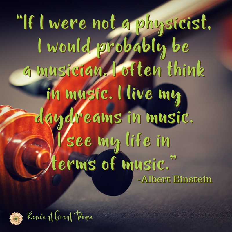 Einstein Quote about being a musician - Music in Homeschool 