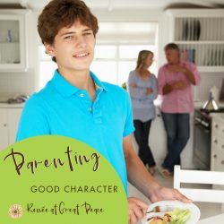 Parenting by Example Good Character Traits | Renée at Great Peace #parenting #moms #goodcharacter #ihsnet