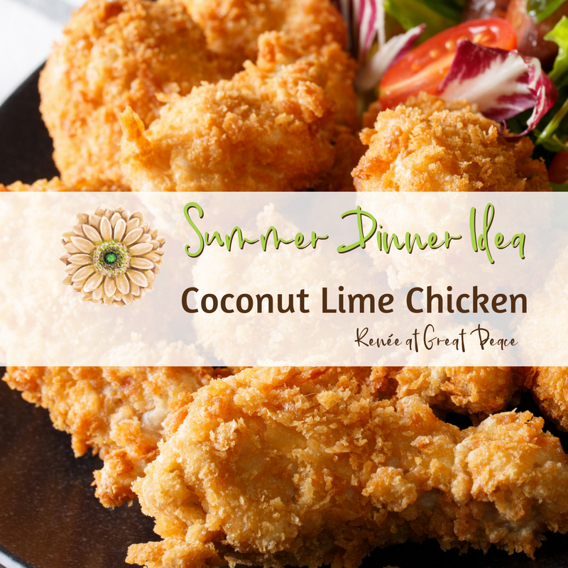 Summer Dinner Idea: Coconut Lime Chicken | Renée at Great Peace #summerdinner #mealplanning #family