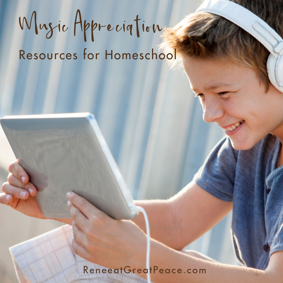 Music Appreciation Resources for Homeschool | Renée at Great Peace #homeschool #musicappreciation #ihsnet