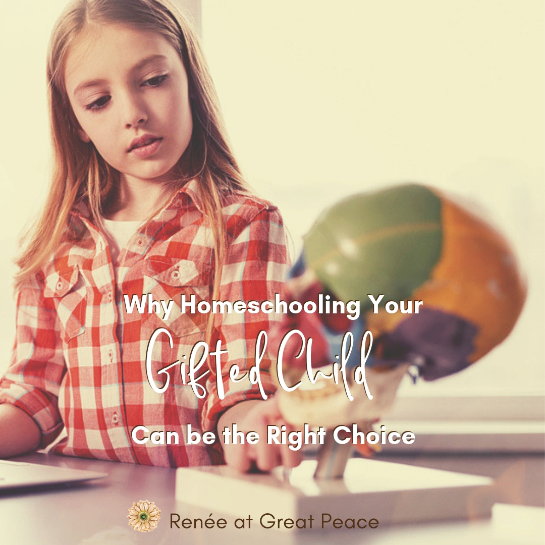 Why Homeschooling a Gifted Child Can be the Right Choice | Renée at Great Peace #homeschool #gifted #giftedchildren #gtchat #ihsnet