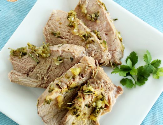 Pork Tenderloin with Sweet Rosemary Cilantro Sauce