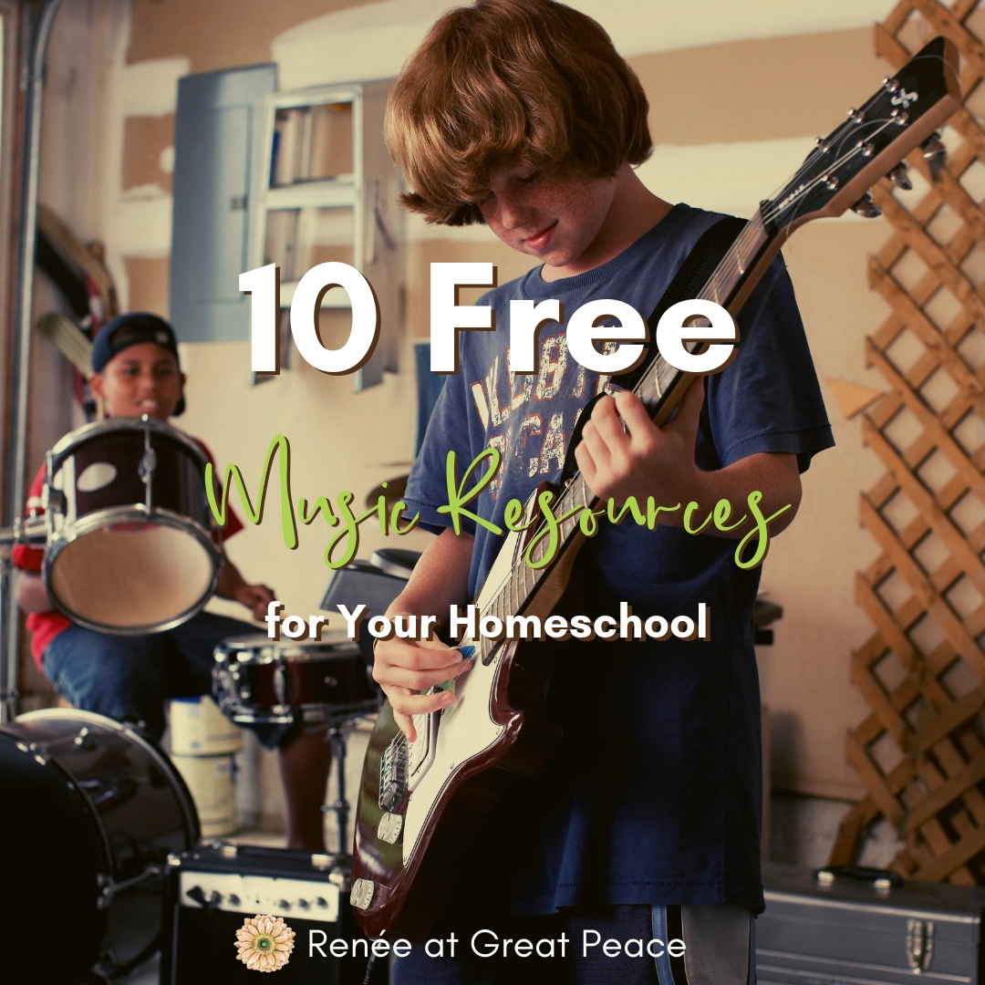 10 Free Music Resources for Your Homeschool | Renée at Great Peace #music #homeschool #musicappreciation #musicinhomeschool #ihsnet