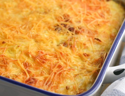 Bacon and Egg Hash brown Casserole Family Breakfast Idea | Renee at Great Peace #breakfast #casserole #baconandeggs #breakfastideas #ihsnet