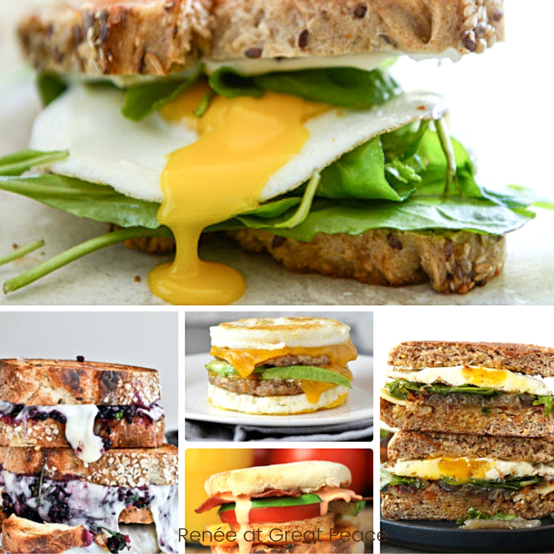 15 Perfect for Summer Breakfast Sandwiches | Renee at Great Peace #mealplanning #breakfastideas #breakfast #breakfastsandwiches