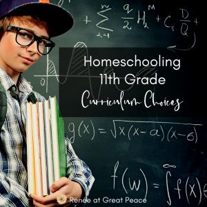 Homeschooling 11th Grade Curriculum Choices | Renee at Great Peace #homeschool #ihsnet #homeschoolmoms #homeschooling #homeschoolcurriculum