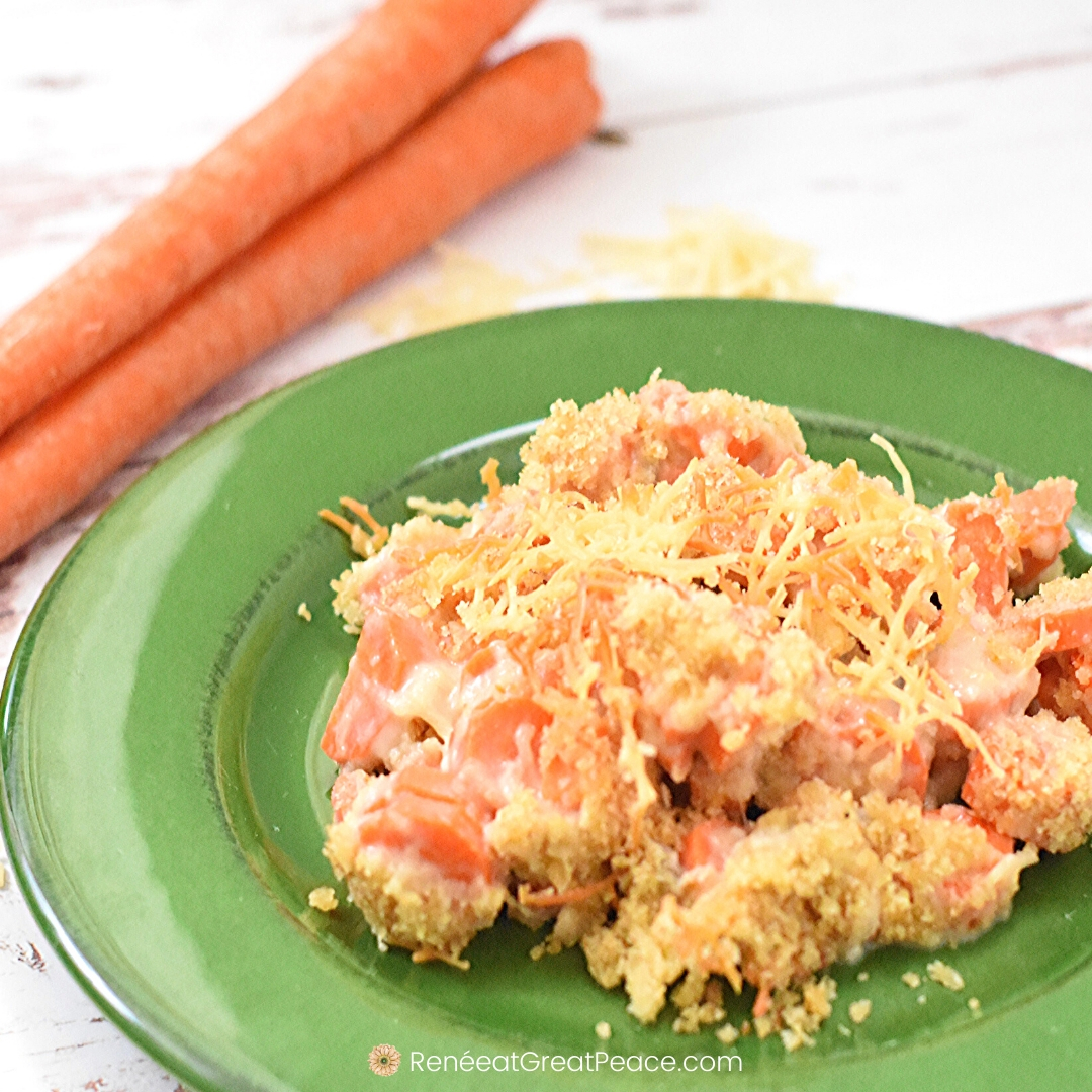 Carrots Au Gratin Recipe for a Spring Idea | Renee at Great Peace #familydinnerideas #dinnerideas #mealplanning #springdinnerideas #carrots