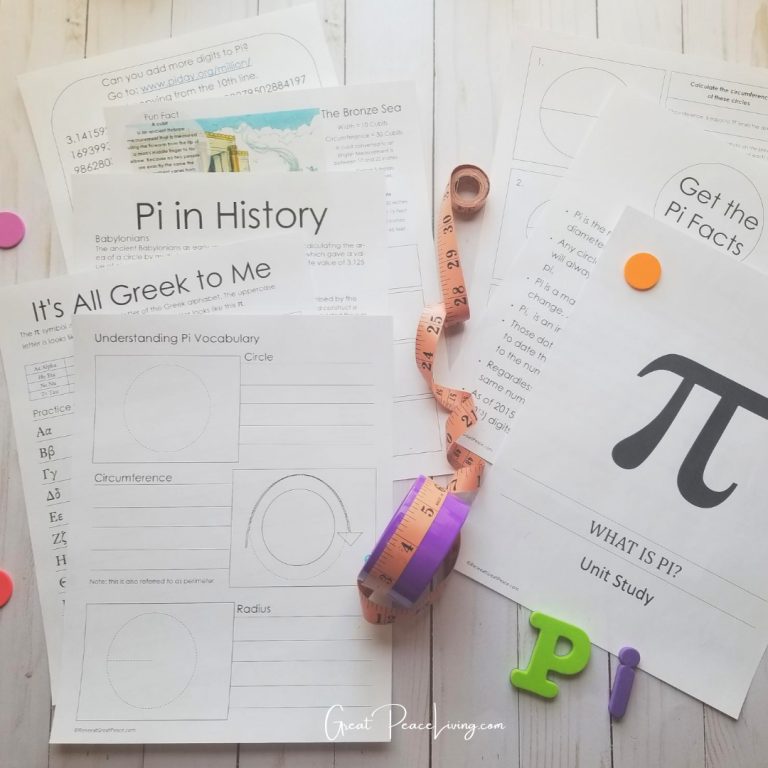 A Pi Day Unit Study Download Great Peace Living