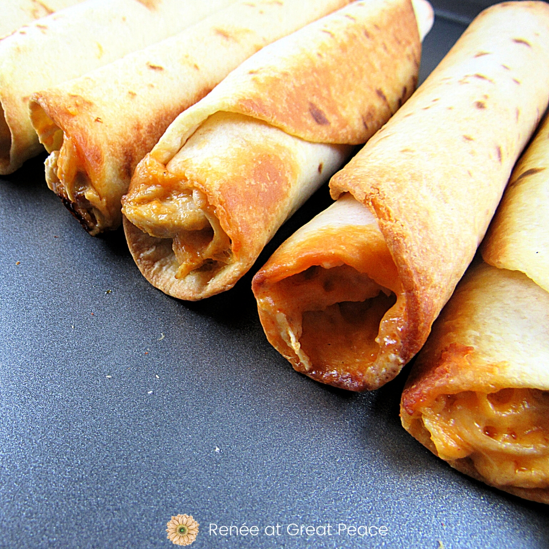 How to Make Buffalo Chicken Taquitos - Family Dinner Idea | Renee at Great Peace #mealplanning #dinnerideas #familydinnerideas #family #mealtime #dinner