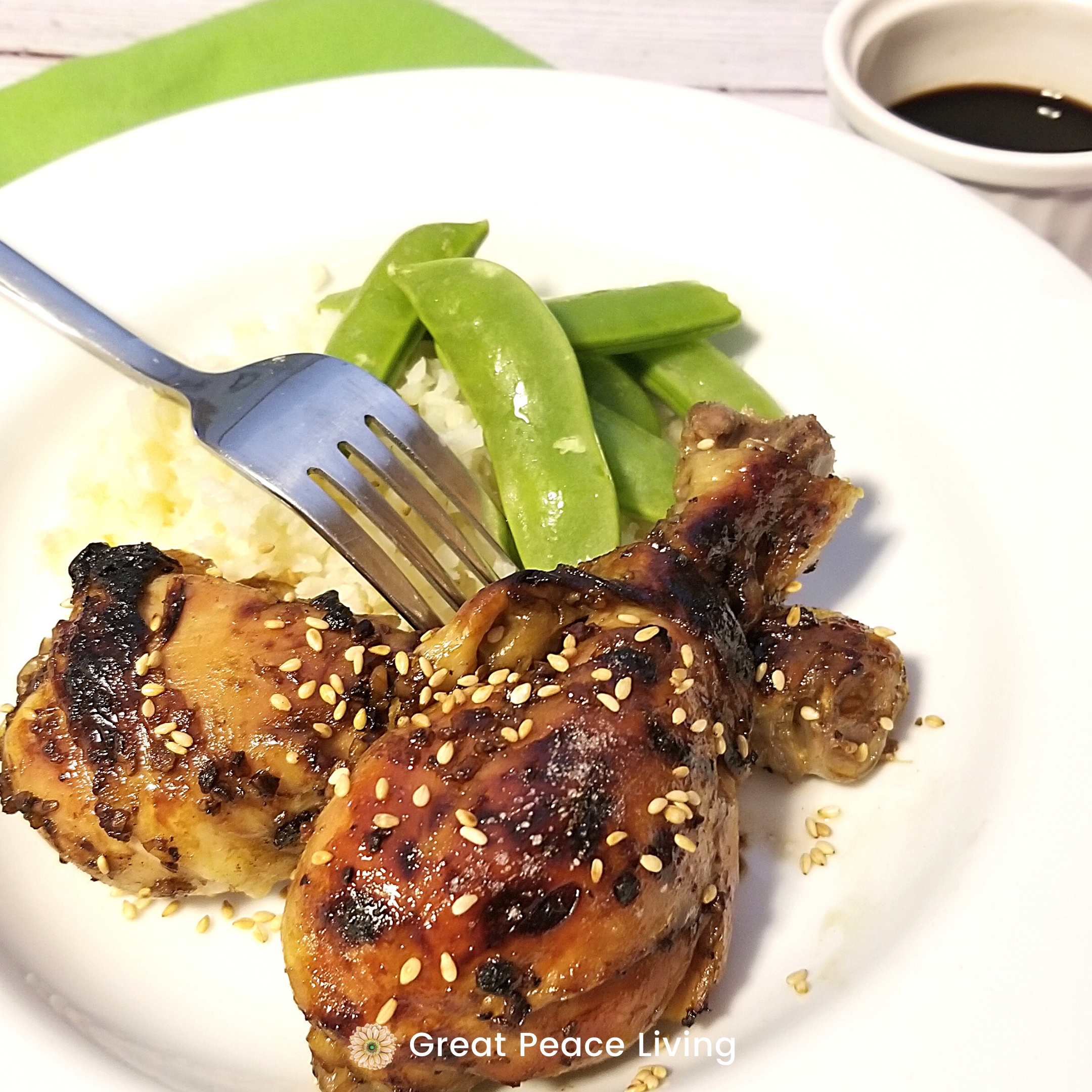 Honey Ginger Chicken Legs | Great Peace Living #mealplanning #dinner #familydinnerideas #chickenlegs