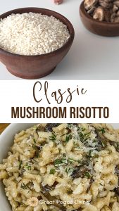 Classic Mushroom Risotto | Great Peace Living #dinnerideas #recipe #risotto #mushrooms #sidedish