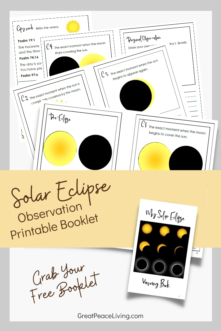 Homeschool Science Solar Eclipse Free Printable | GreatPeaceLiving.com #science #homeschool #ihsnet
